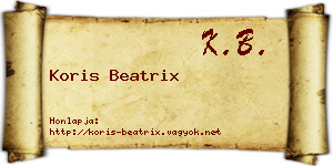 Koris Beatrix névjegykártya